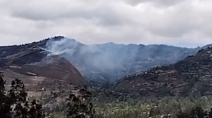 Chota: Incendio en Cerro Chingueray (Video)