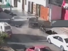 Auto atropelló a hombre en Cajamarca. (Video)