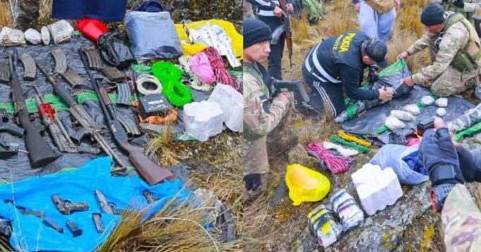 FISCALÍA DE LA NACIÓN HALLÓ CALETA TERRORISTA CON MATERIAL EXPLOSIVO EN EL VRAEM