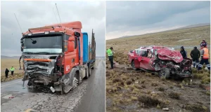 SEIS MUERTOS TRAS VIOLENTO CHOQUE ENTRE CAMIONETA Y TRÁILER EN CARRETERA AREQUIPA-PUNO