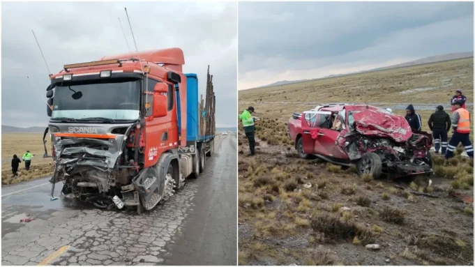SEIS MUERTOS TRAS VIOLENTO CHOQUE ENTRE CAMIONETA Y TRÁILER EN CARRETERA AREQUIPA-PUNO