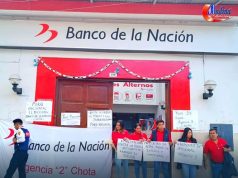 CHOTA: TRABAJADORES DEL BANCO DE LA NACION ACATAN PARO