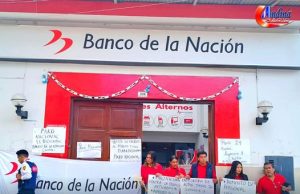 CHOTA: TRABAJADORES DEL BANCO DE LA NACION ACATAN PARO
