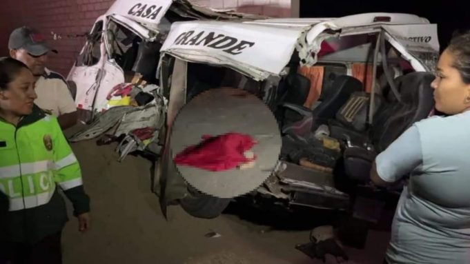 LA LIBERTAD: 5 FALLECIDOS Y 10 HERIDOS DEJO CHOQUE ENTRE MINIVÁN Y CAMION