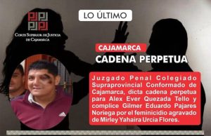 CAJAMARCA: CONDENAN A CADENA PERPETUA A SUJETO POR ASESINARA A PEDRADAS A MUJER LA MISMA PENA SE LE DIO PARA SU COMPLICE