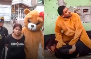 OSO AMOROSO EN ACCION: POLICIA SE DISFRAZA DE OSO DE SAN VALENTIN PARA CAPTURAR A MUJER QUE VENDEDORA DE DROGA EN SMP.(VIDEO)