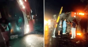 MÁS DE 30 PERSONAS QUEDAN GRAVEMENTE HERIDAS TRAS VOLCADURA DE BUS EN CHINCHA