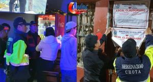 CHOTA: AUTORIDADES REALIZAN OPERATIVO A BARES Y CANTINAS
