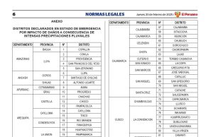 DOS DISTRITOS DE LA PROVINCIA DE CHOTA SON DECLARADOS EN EMERGENCIA POR LLUVIAS