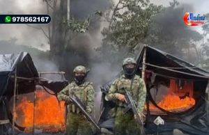 EJERCITO ECUATORIANO DESMANTELA CAMPAMENTO DE MINERIA ILEGAL EN ZAMORACHINCHIPE