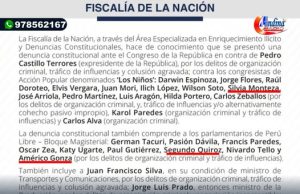 FISCALIA PRESENTO DENUNCIA CONSTITUCIONAL CONTRA PEDRO CASTILLO, TRES EXMINISTROS Y MAS DE 20 CONGRESISTAS POR CASO «LOS NIÑOS»