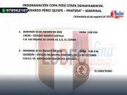 PROGRAMACION OFICIAL DE LA COPA PERÚ