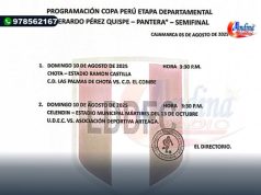 PROGRAMACION OFICIAL DE LA COPA PERÚ