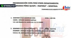 PROGRAMACION OFICIAL DE LA COPA PERÚ